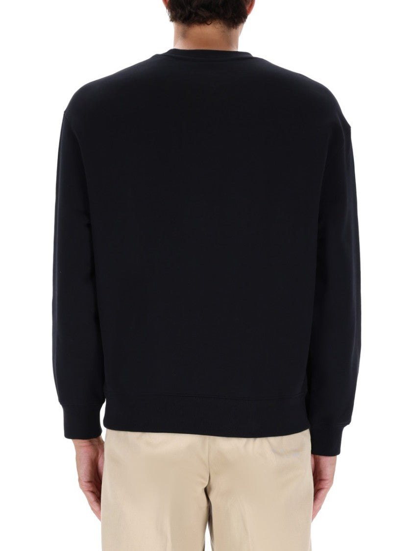 Maison Kitsuné Relaxed-Fit Black Sweatshirt With Embroidered Emblem