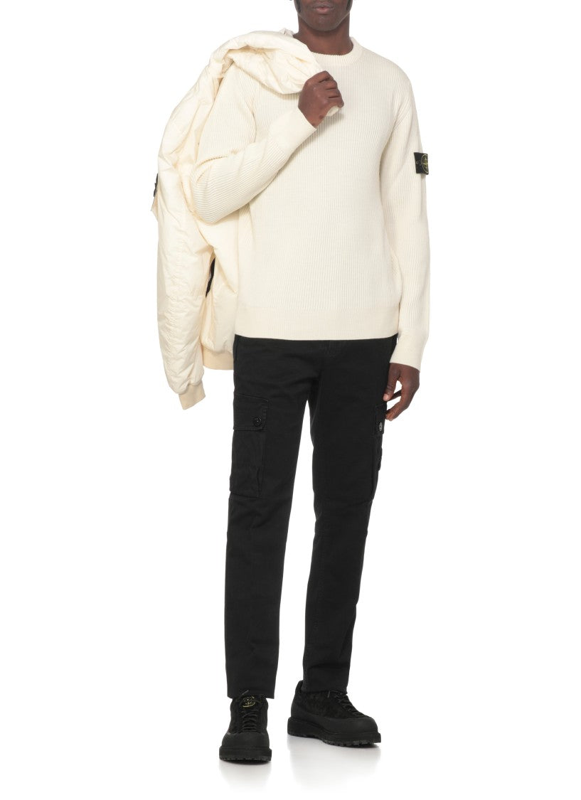 Stone Island Ivory Wool Sweater
