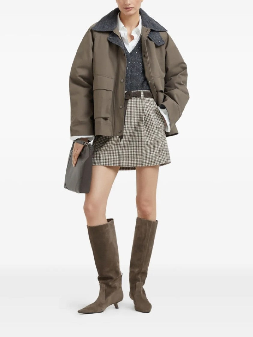 Brunello Cucinelli Textured Cable Knit Sweater With V-Neckline