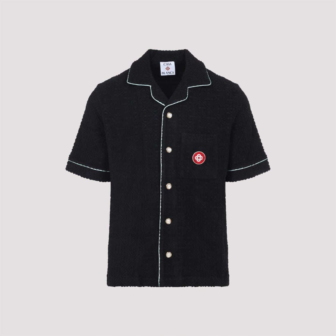 Casablanca Black Cotton Monogram Towelling Shirt