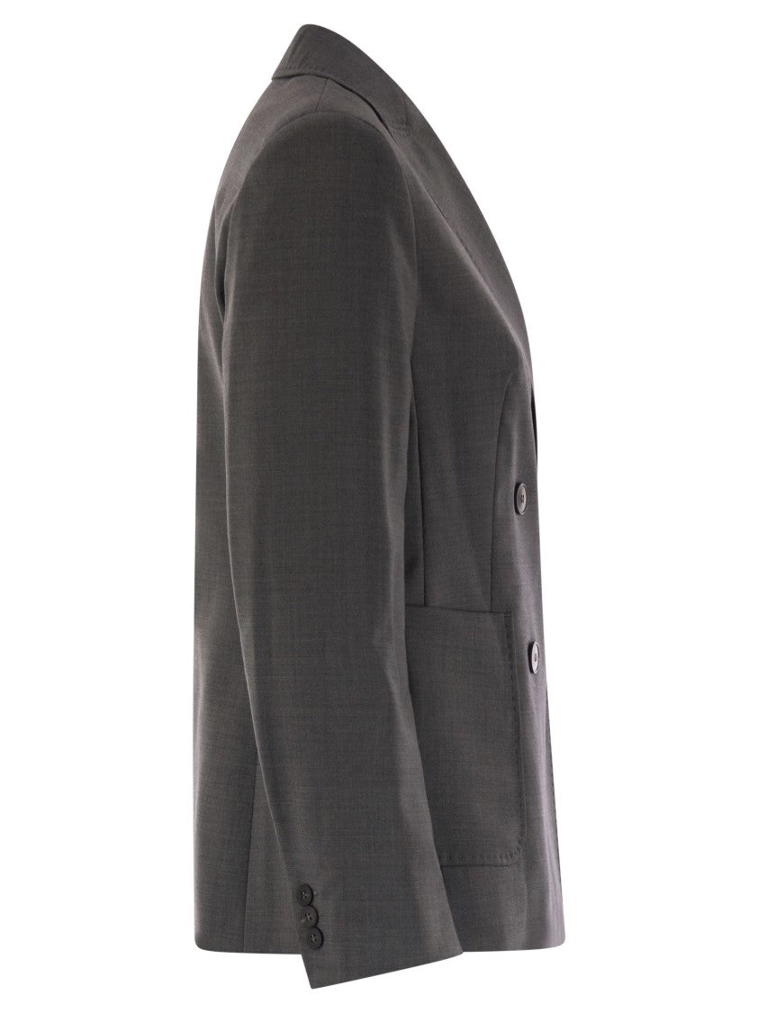 Max Mara Ornati - Double-Breasted Blazer In Wool Canvas