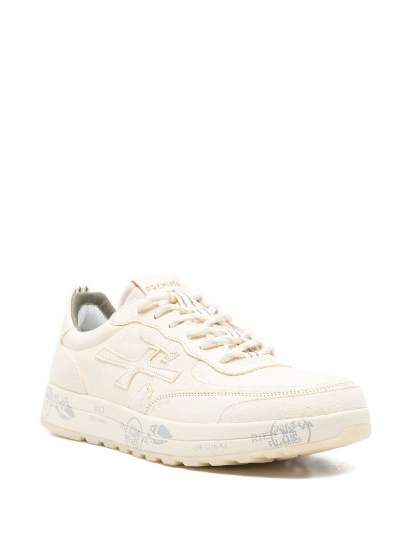 Premiata Brown Leather Sneakers With Printed Sole