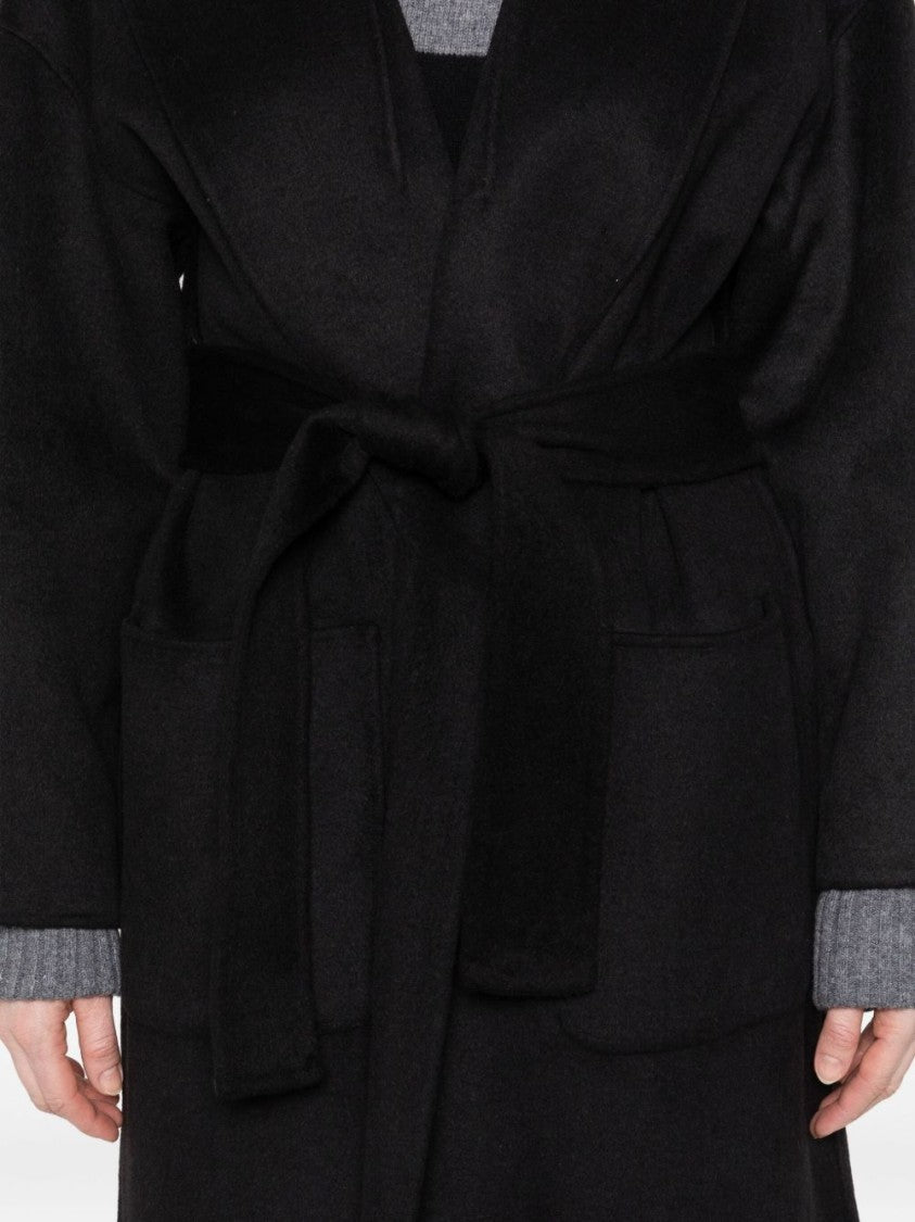 Liu Jo Wrap-Style Long Coat With Self-Tie Belt