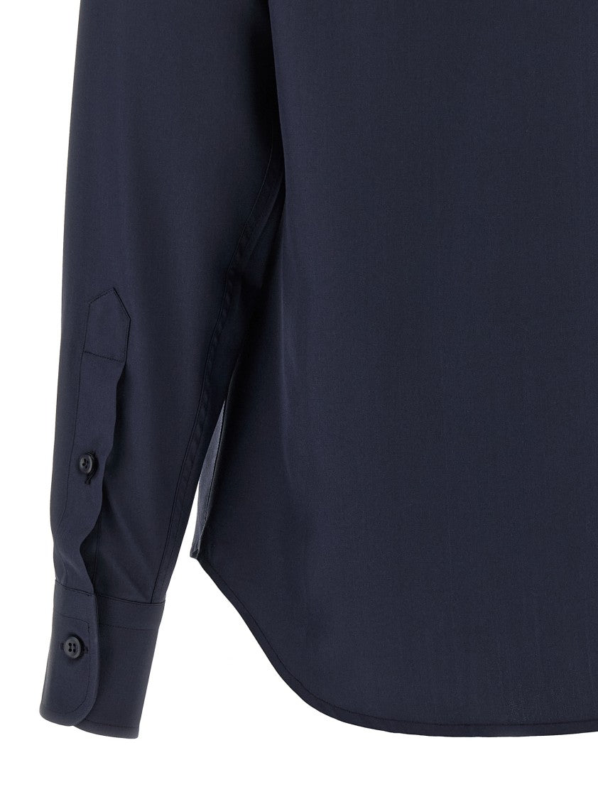 Brioni Silk Shirt With Pointed Collar And Cuffed Sleeves