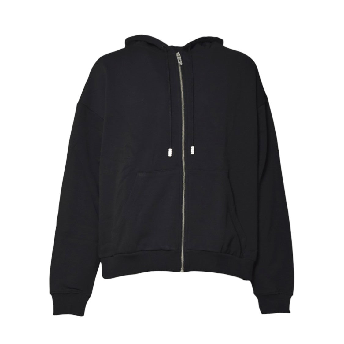 Gcds Black Cotton Lounge Logo Zip-Up Hoodie