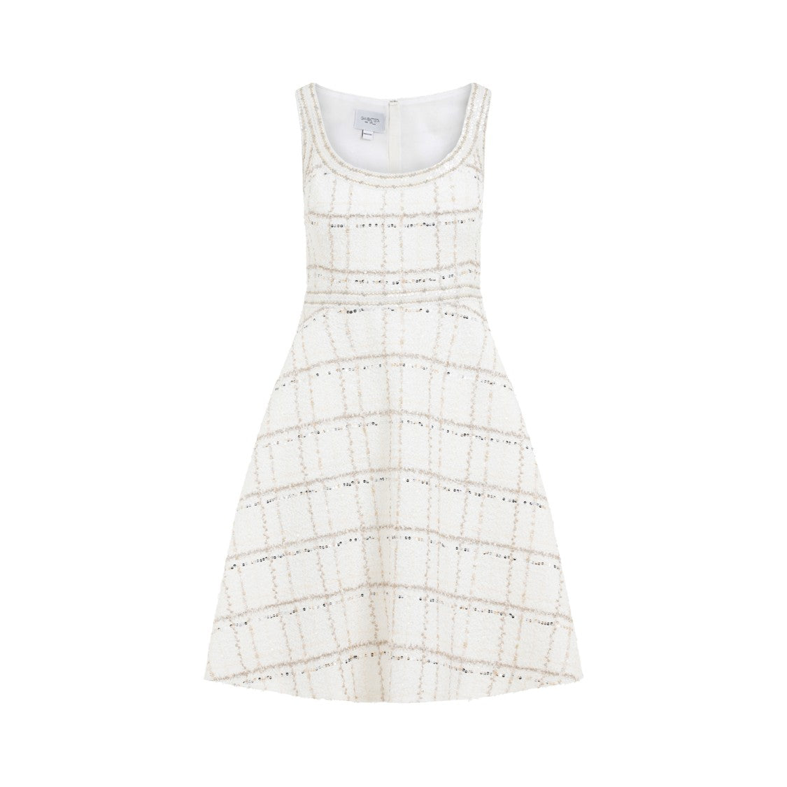 Giambattista Valli Buckle Ivory Gold Polyamide Midi Dress