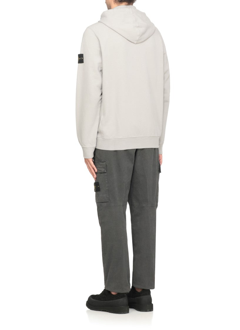 Stone Island Hooded Cotton Zip Sweatshirt