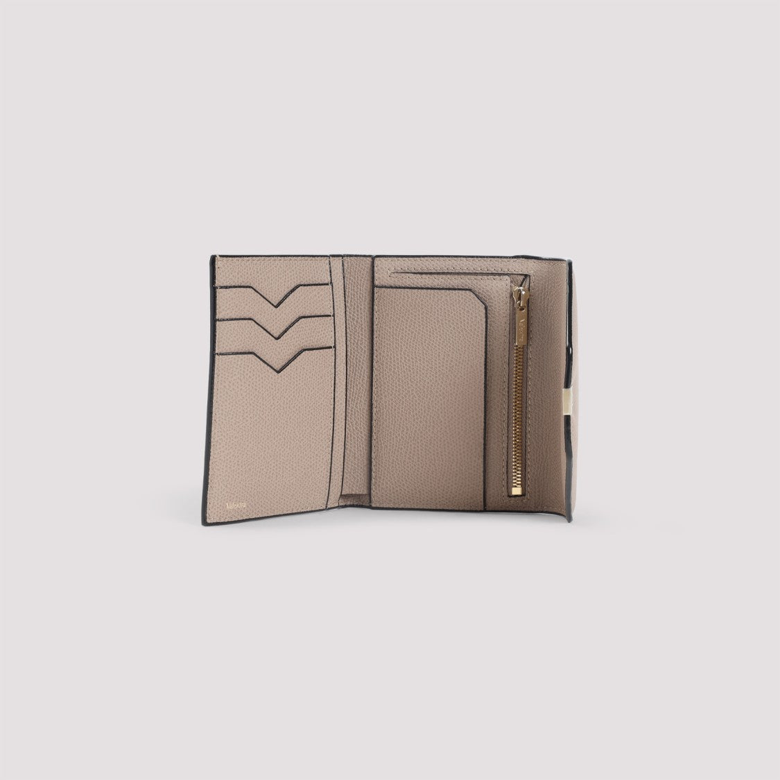 Valextra Compact Beige Calf Leather Valextra Iside Wallet