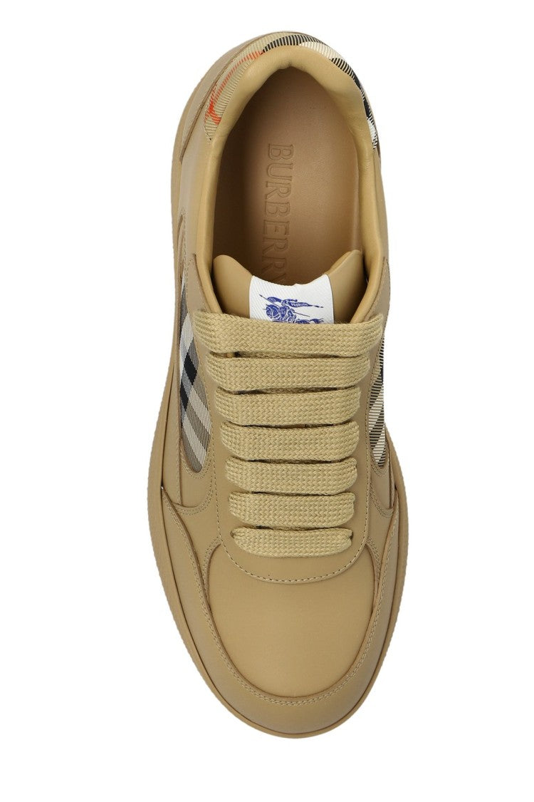 Burberry Beige Low-Top Sneakers With Minimalist Design