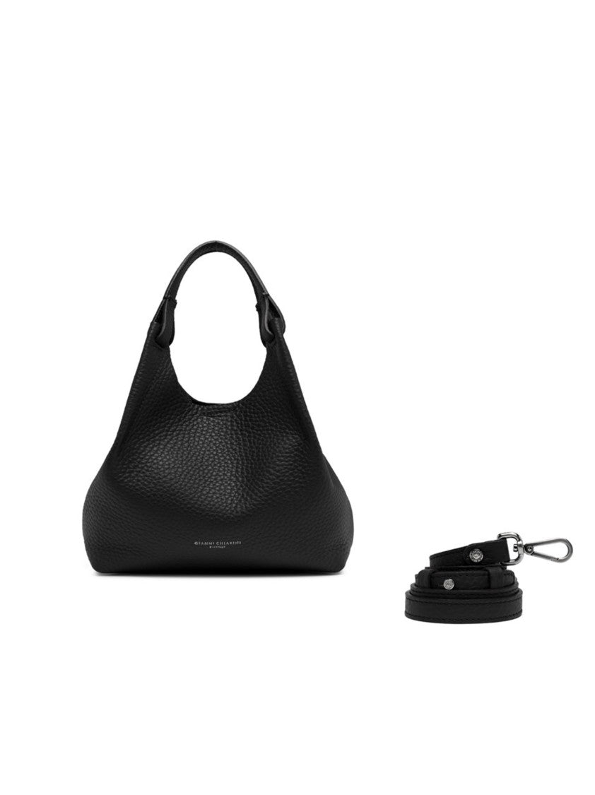 Gianni Chiarini Double-Grain Maxi Leather Shoulder Bag With Detachable Strap