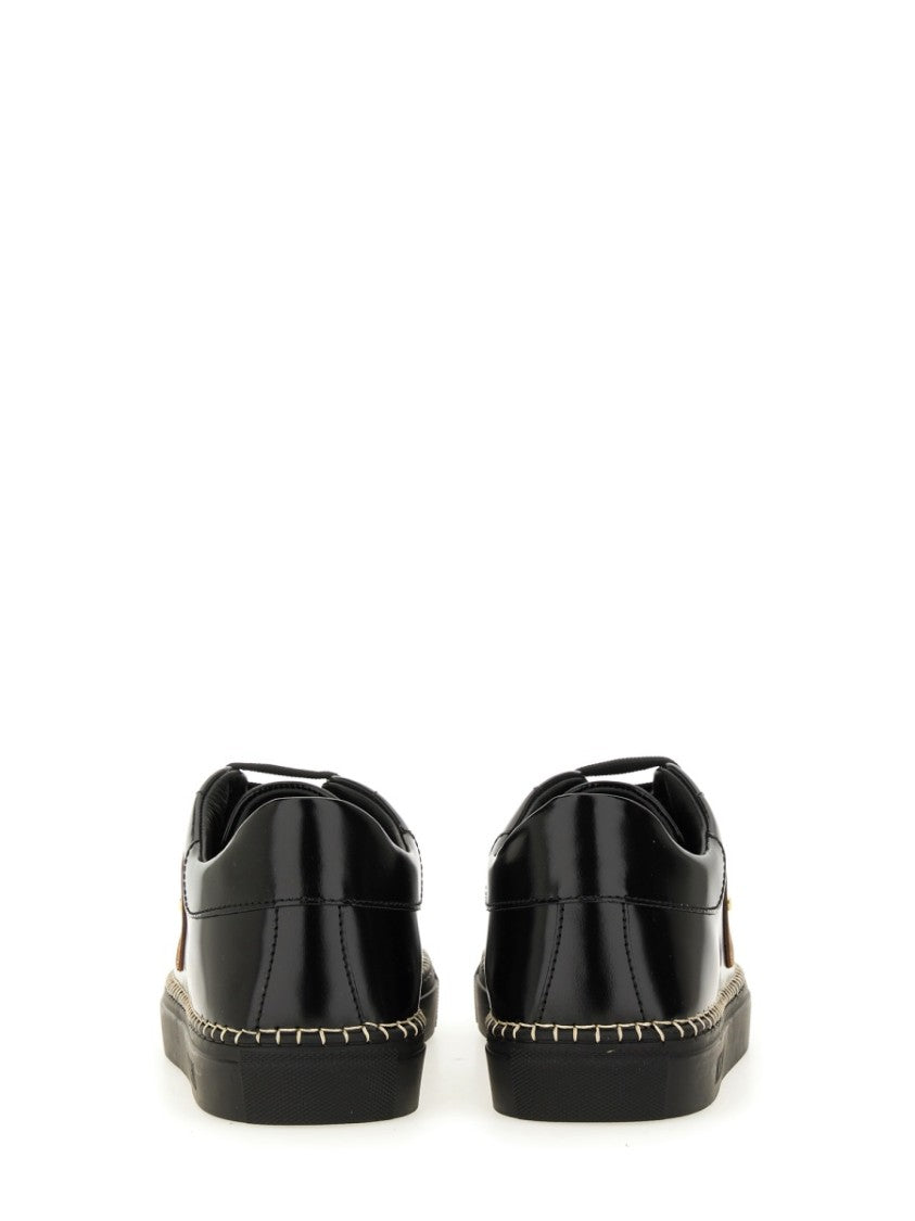 Moschino Calf Leather Low-Top Sneakers