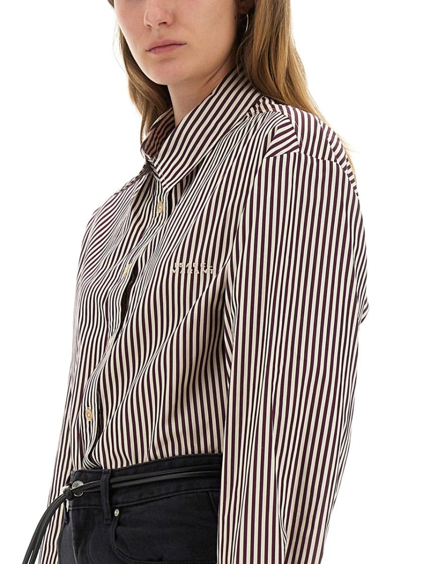Isabel Marant Vertical Stripe Long-Sleeved Shirt With Classic Collar