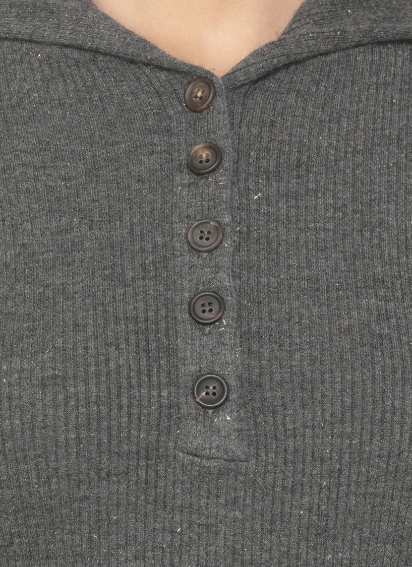 Brunello Cucinelli Grey Cashmere Blend Sweater