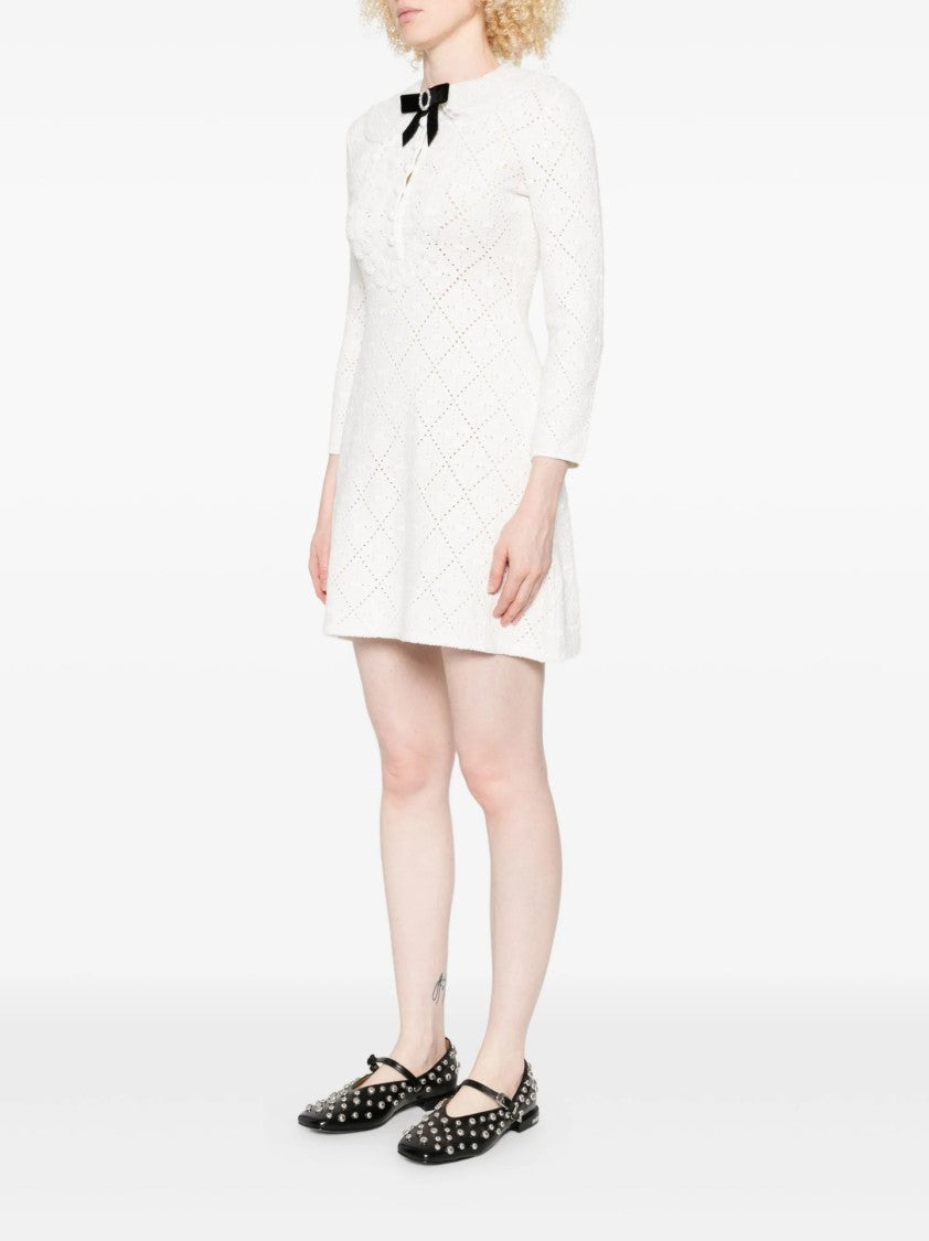 Self-Portrait A-Line Mini Dress With Velvet Bow