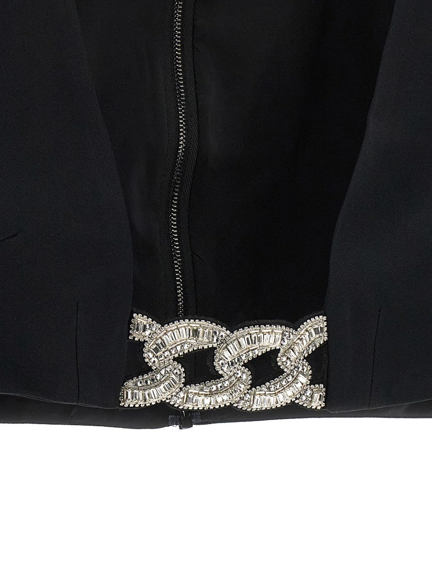 David Koma 3D Crystsal Chain And Square Neck' Top
