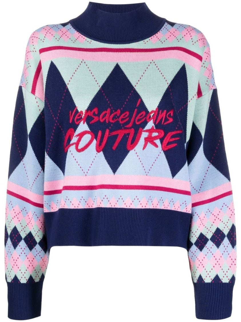 Versace Jeans Couture Argyle Mix Sweater