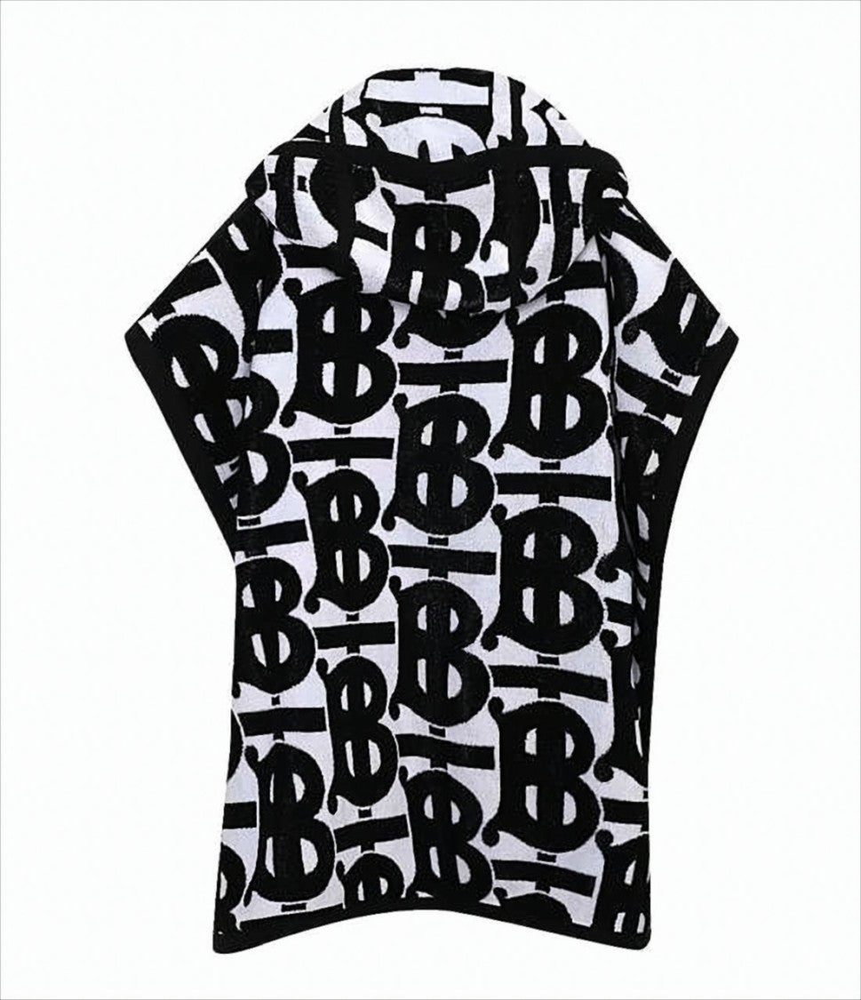 Burberry Graphic Patterned Cape With Hood And Trim