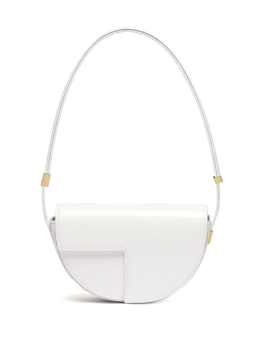 Patou Foldover Top White Bag With Magnetic Closure