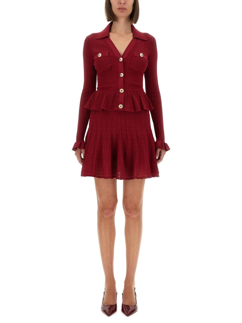 Self-Portrait Perforated Knit Dress