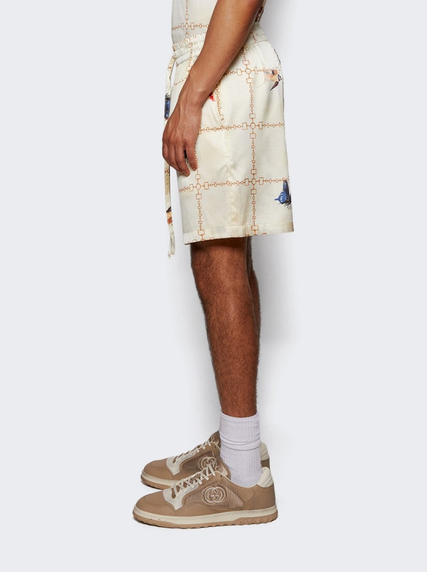 Nahmias Wildlife Silk Shorts Ivory