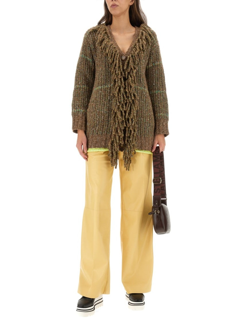 Stella Mccartney High-Waisted Wide-Leg Pants With Concealed Closure