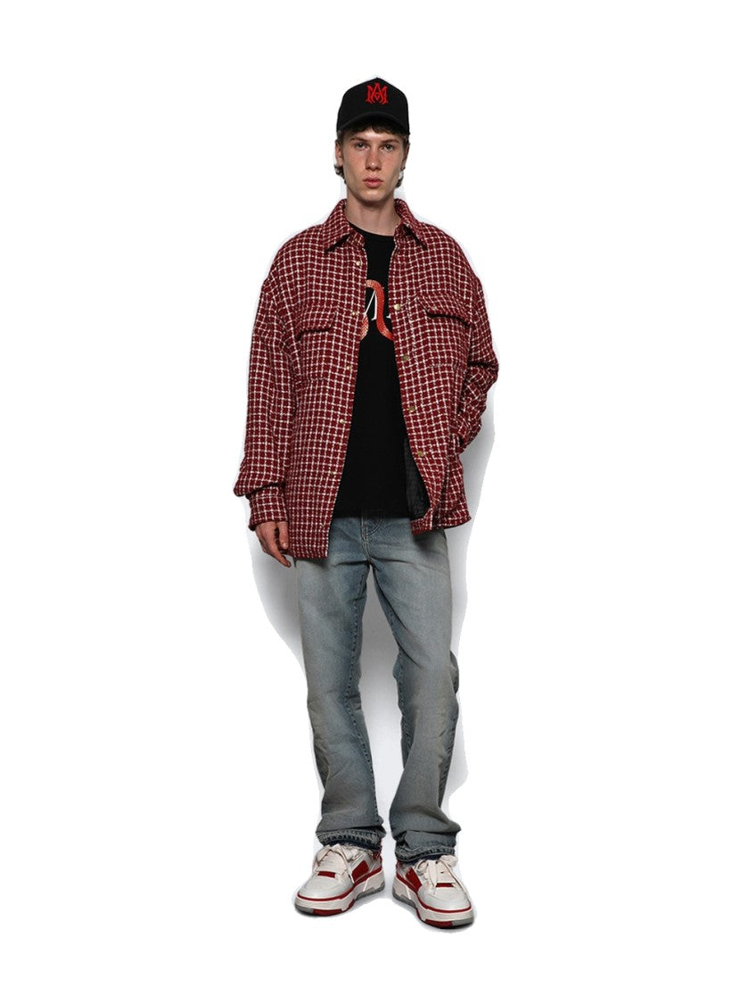 Amiri Boucle Padded Overshirt Deep Red