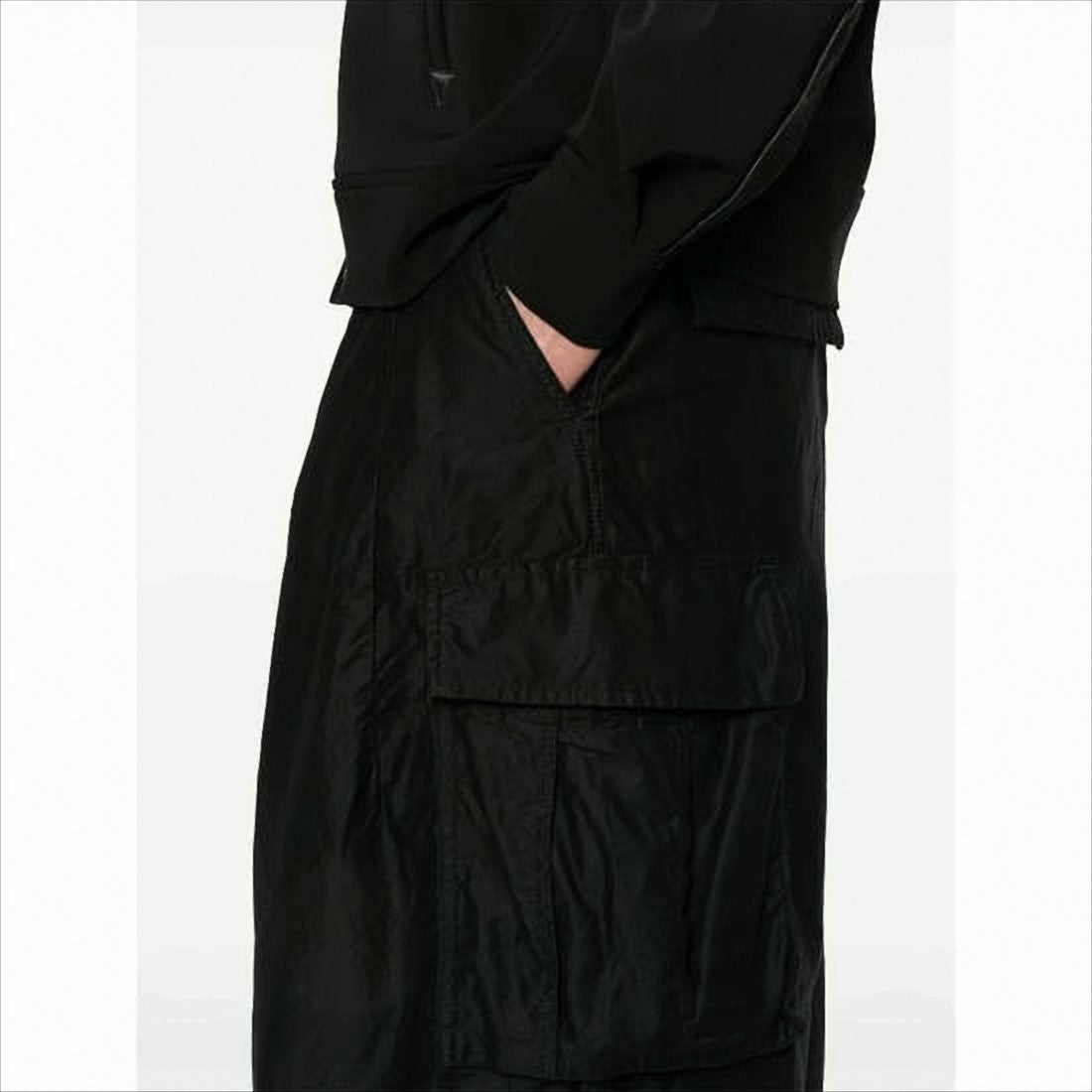 Needles Loose Black Cargo Pants With Adjustable Hem
