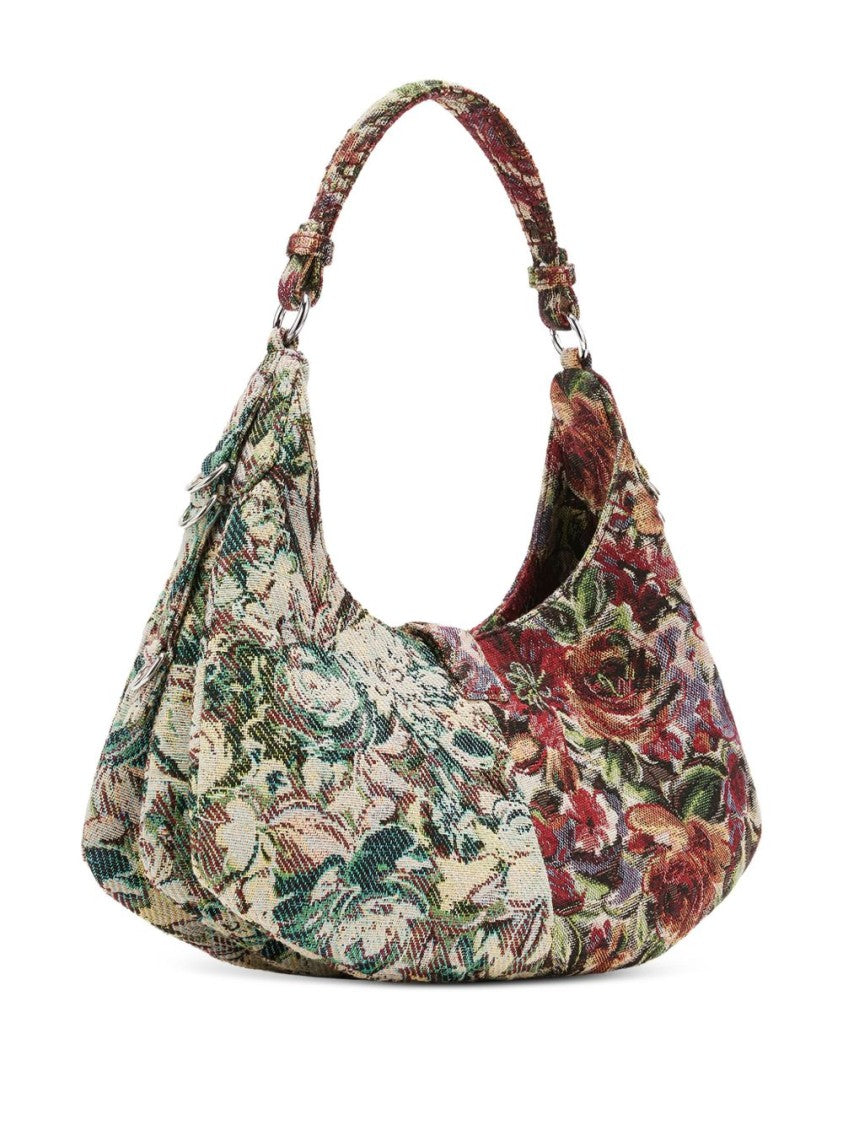 Ganni Shoulder Bag With Floral Tapestry Design