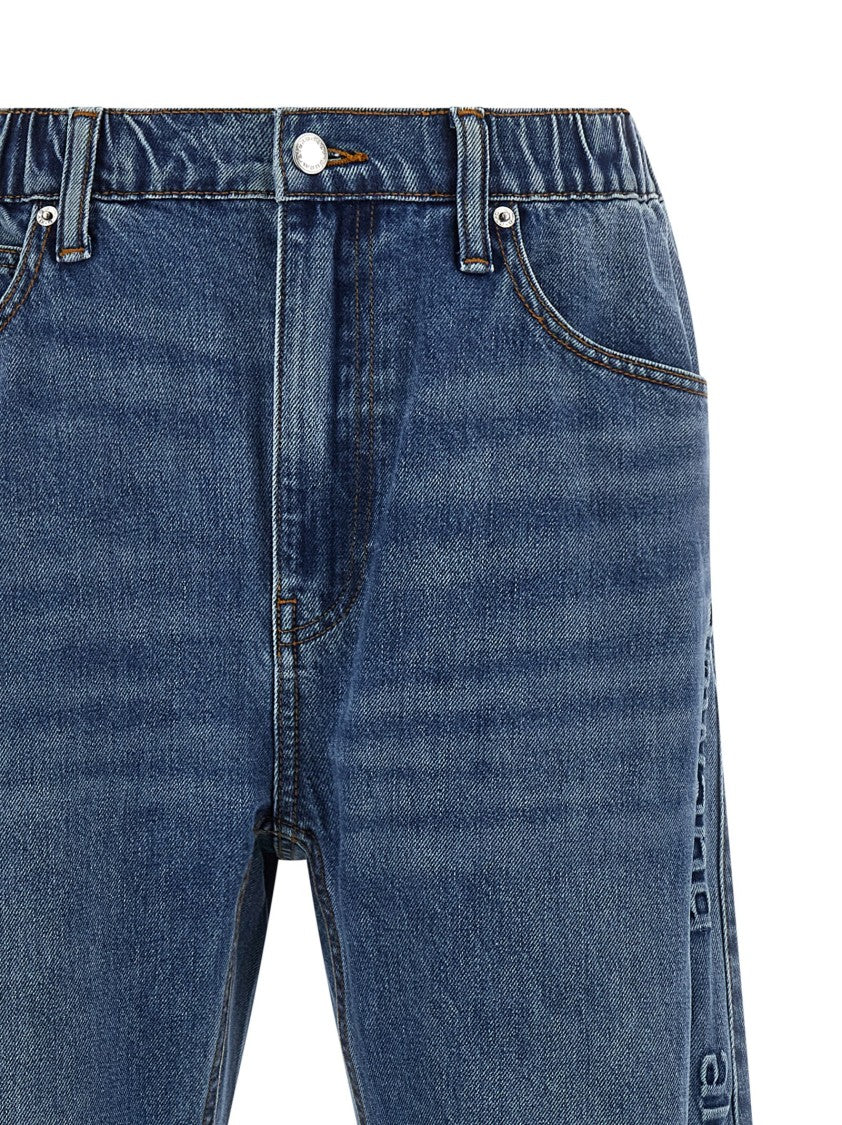 Denim X Alexander Wang Wide-Leg Denim Jeans With Embossed Logo Detail