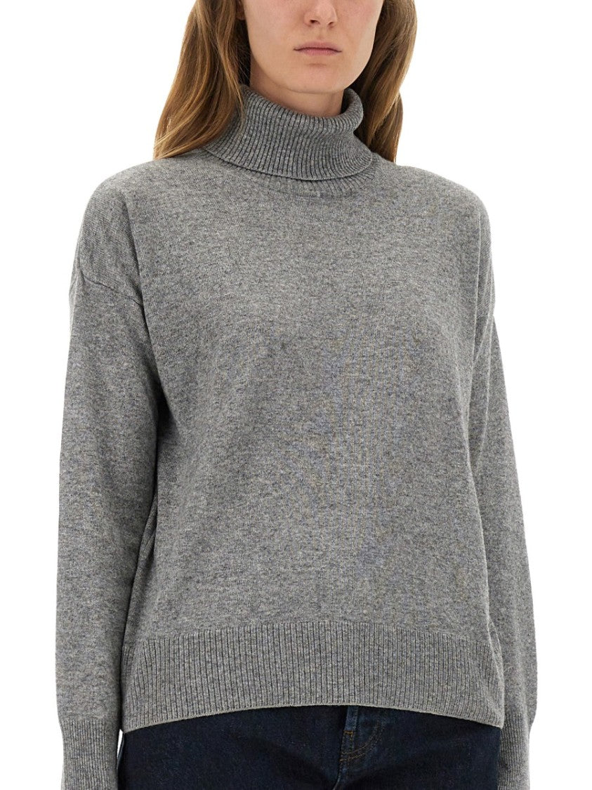 Woolrich Medium Grey Wool Turtleneck Shirt