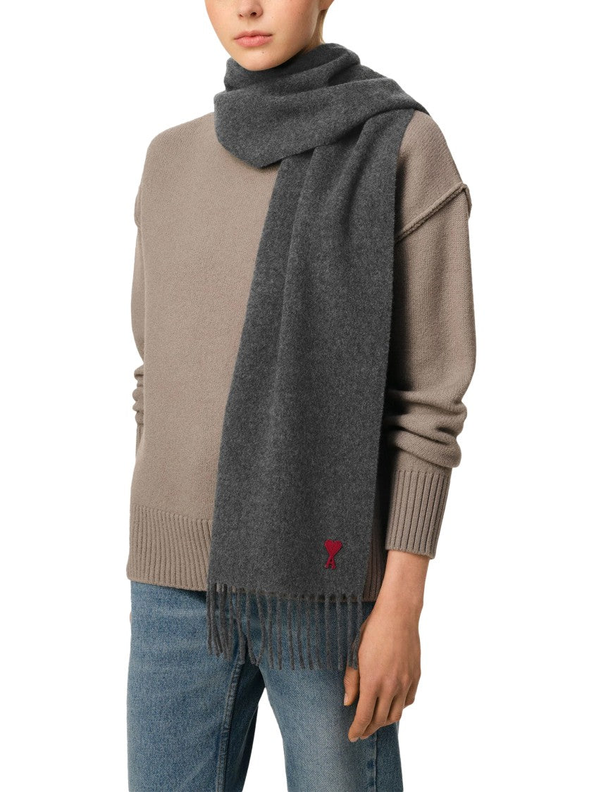 Ami Classic Wool Scarf With Timeless Design