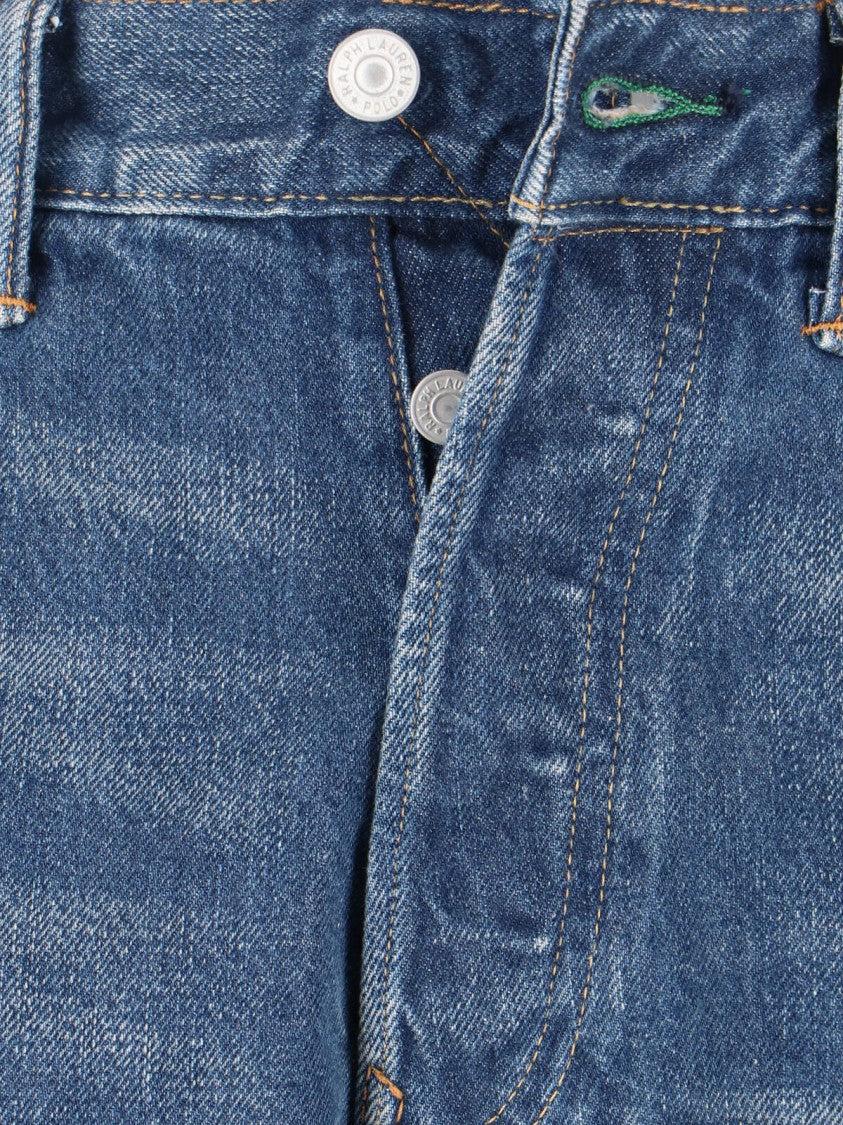Polo Ralph Lauren Straight-Leg Jeans In Medium Blue Denim With Distressed Finish