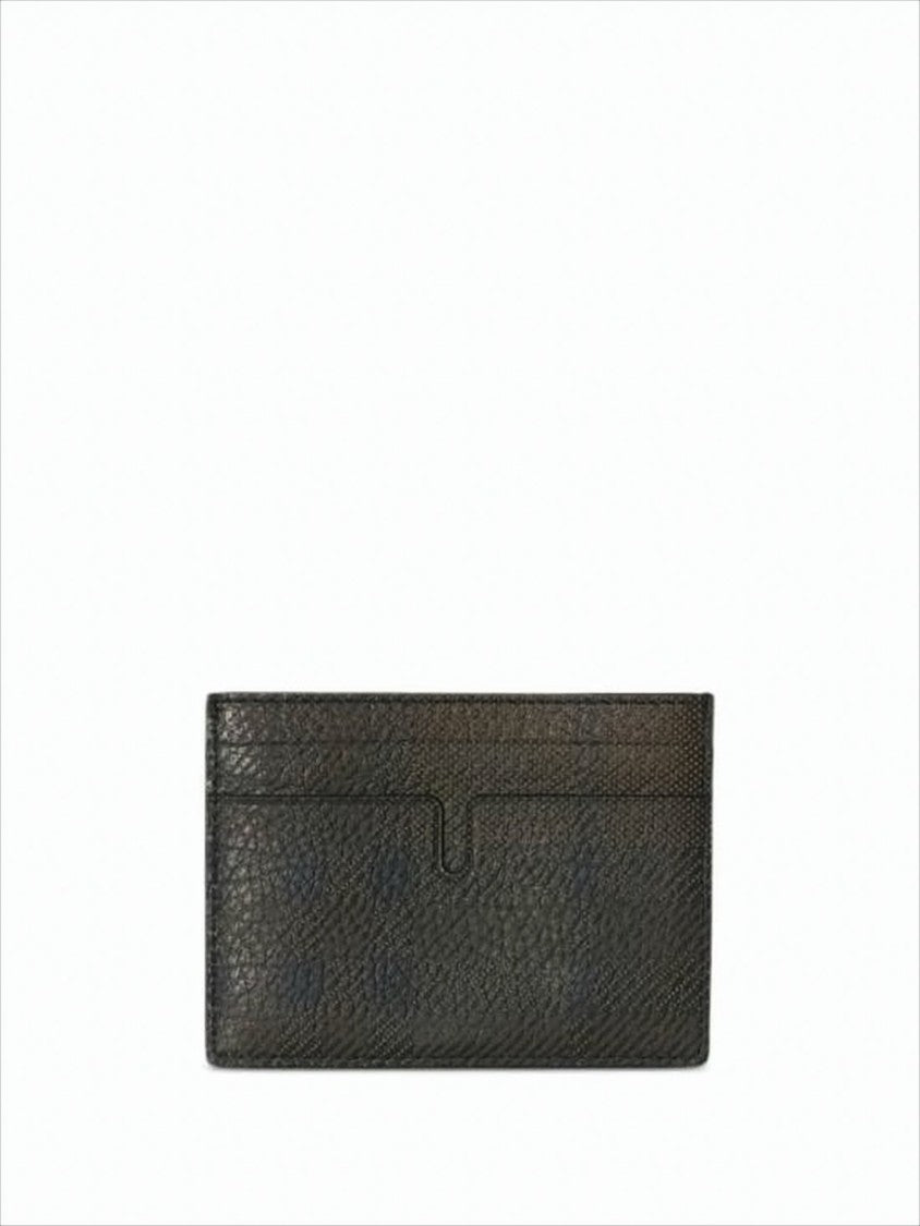 Burberry Textured Calf Leather Card Wallet