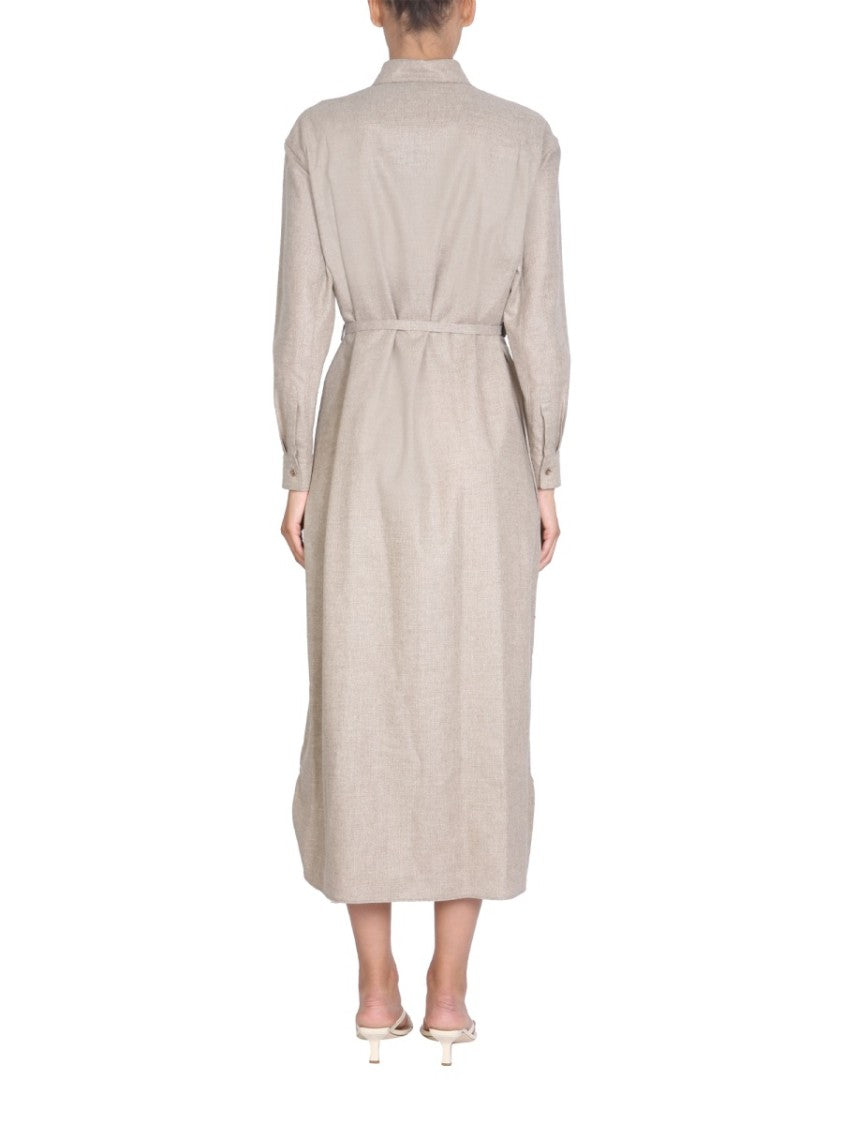 Aspesi Classic Collar Midi Shirt Dress