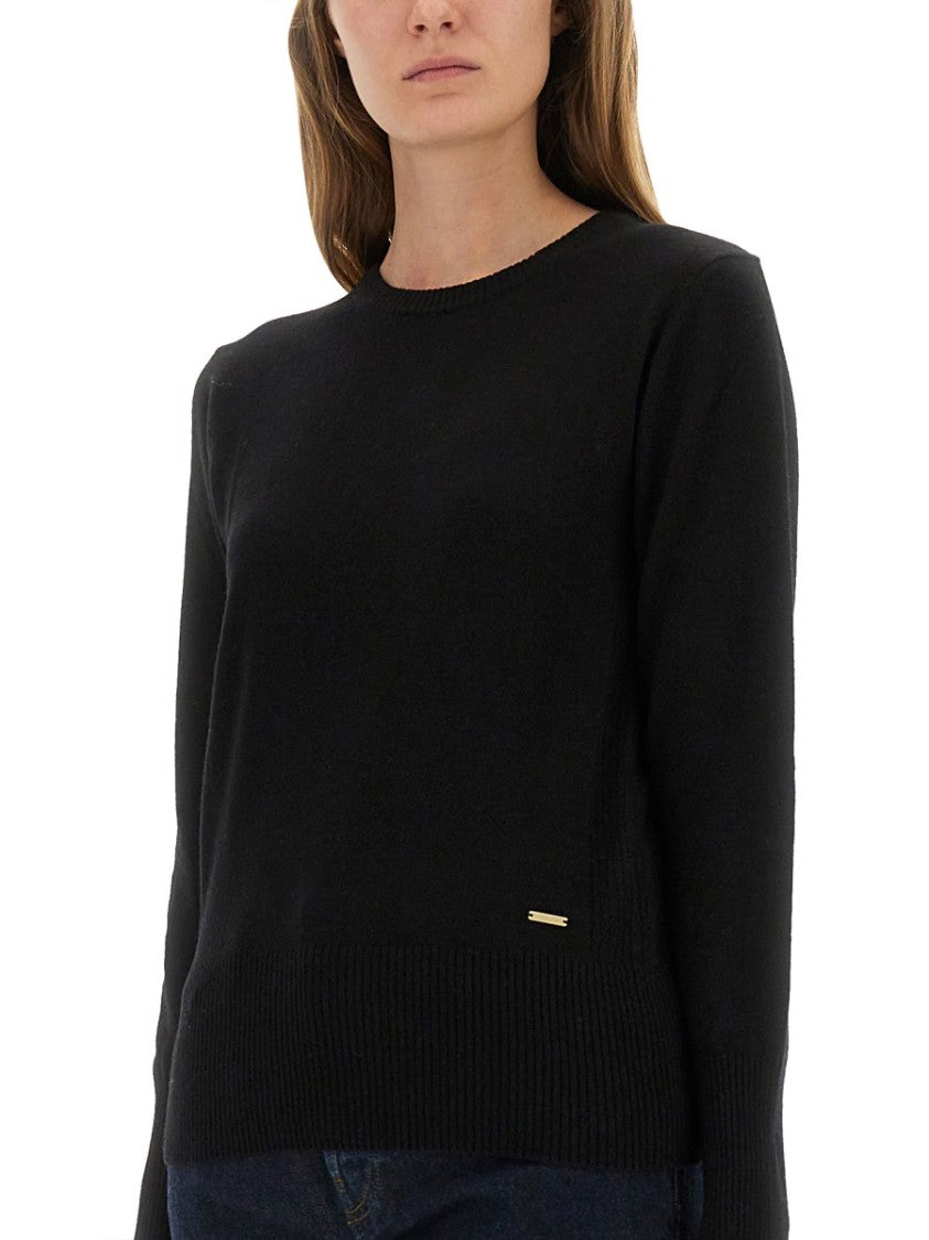 Woolrich Slim Fit Black Wool Jersey