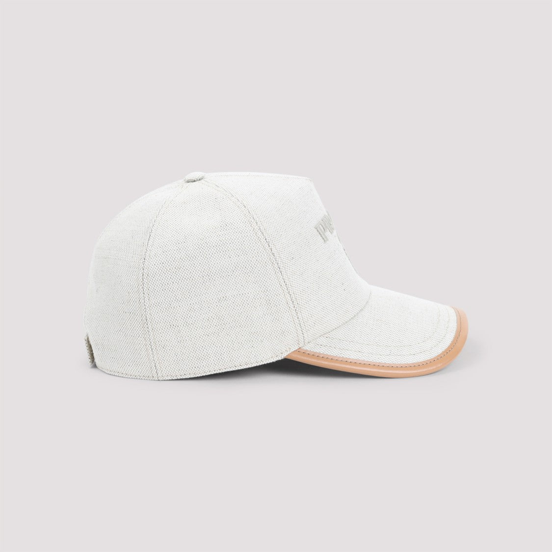 Prada Structured Cap In Cotton-Linen Blend