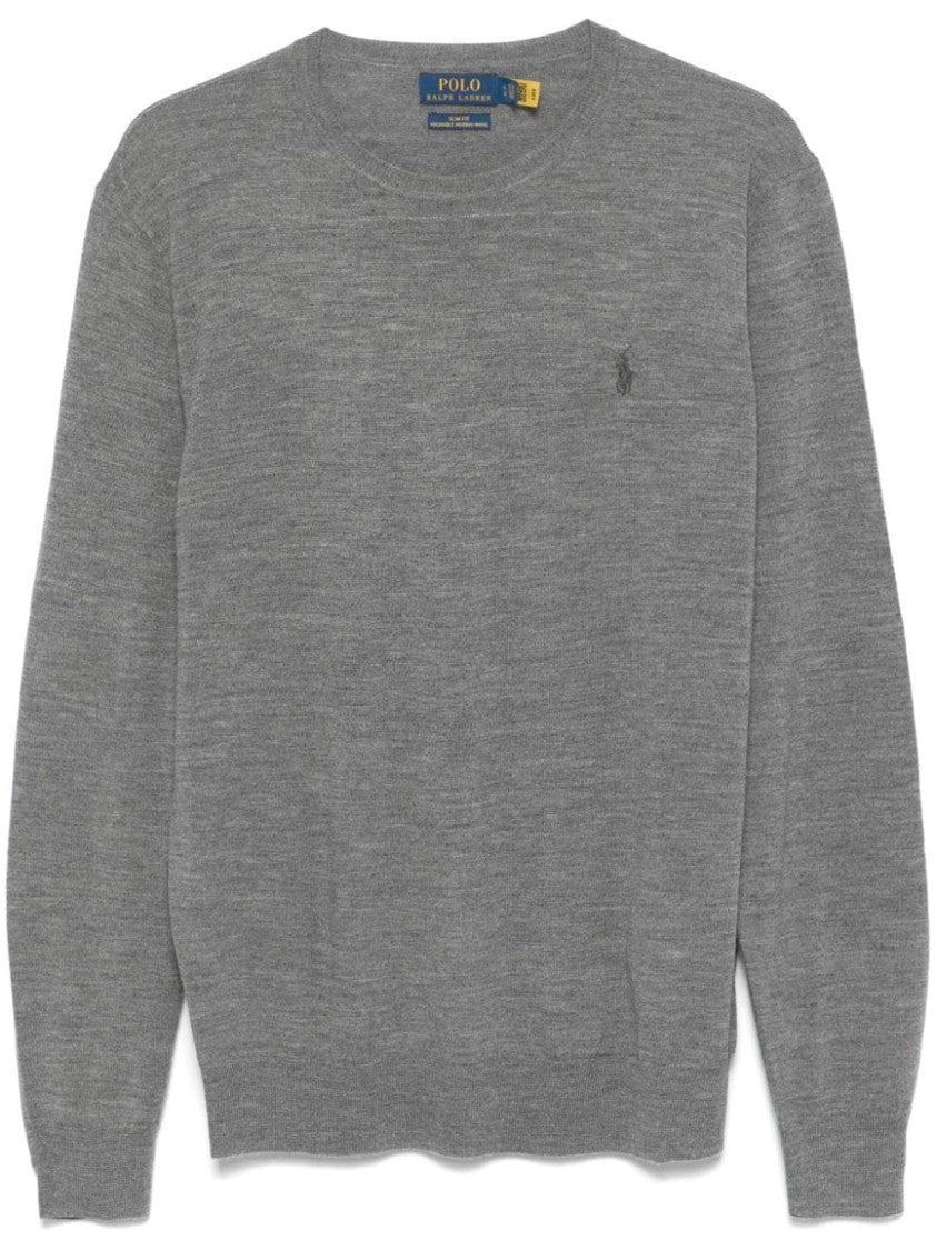 Polo Ralph Lauren Medium Grey Mélange Wool Sweater
