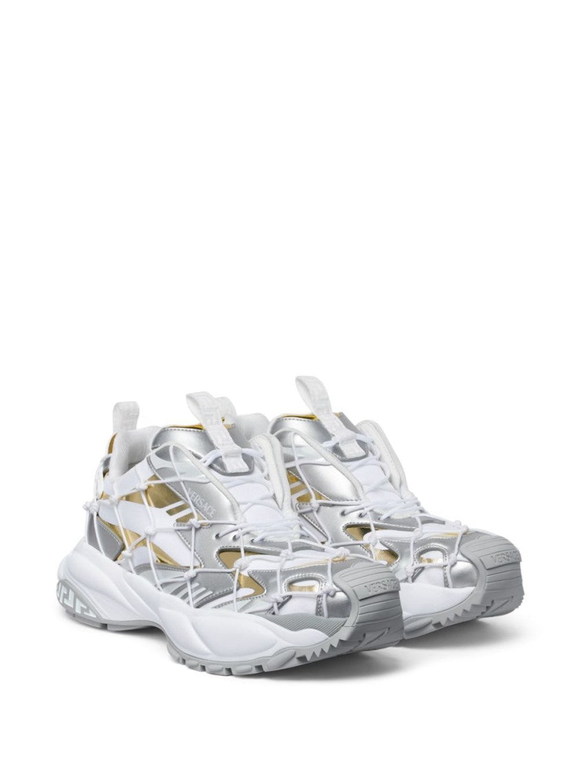 Versace Color-Block Sneakers With Metallic Accents