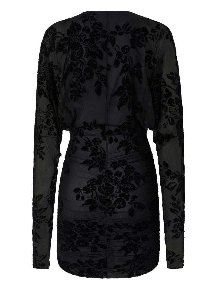 Pinko Mini Dress With Textured Floral Pattern