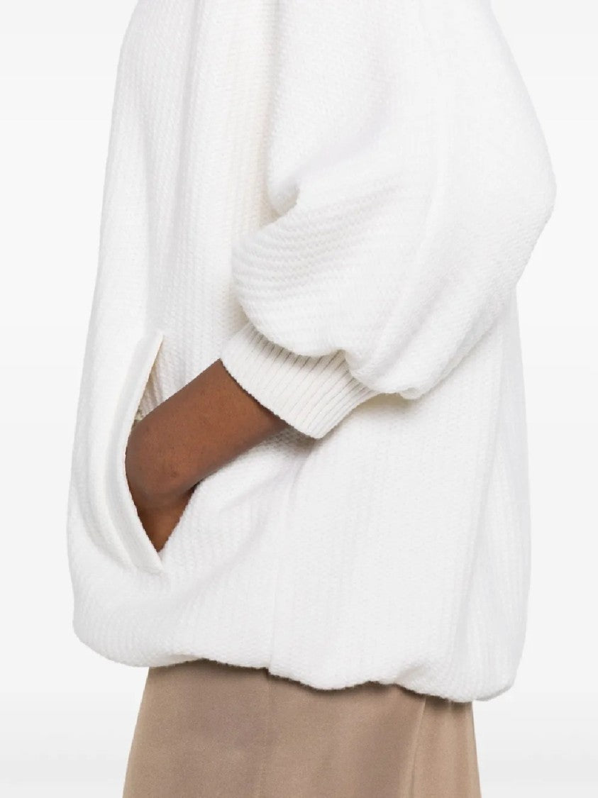Max Mara Soft Plush Jacket With Gathered Sleeves