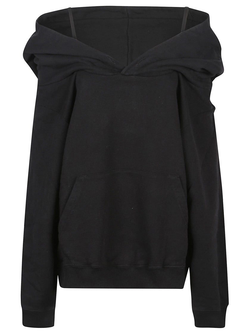 Mm6 By Maison Margiela Off-The-Shoulder Cotton Sweatshirt