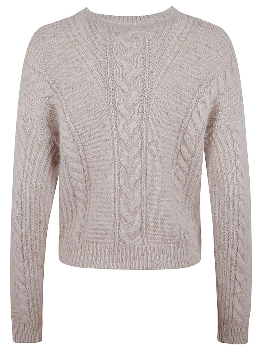 Max Mara Beige Alpaca Blend Sweater With Lurex Detailing