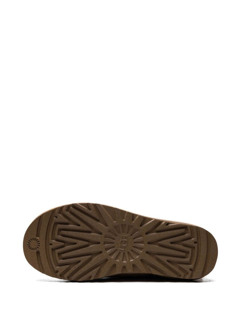 Ugg Slip-On Beige Ankle Boots With Sheepskin Lining
