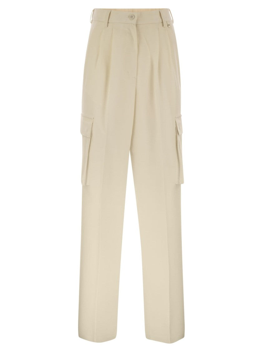 Herno Cargo Trousers In Wool And Viscose Blend