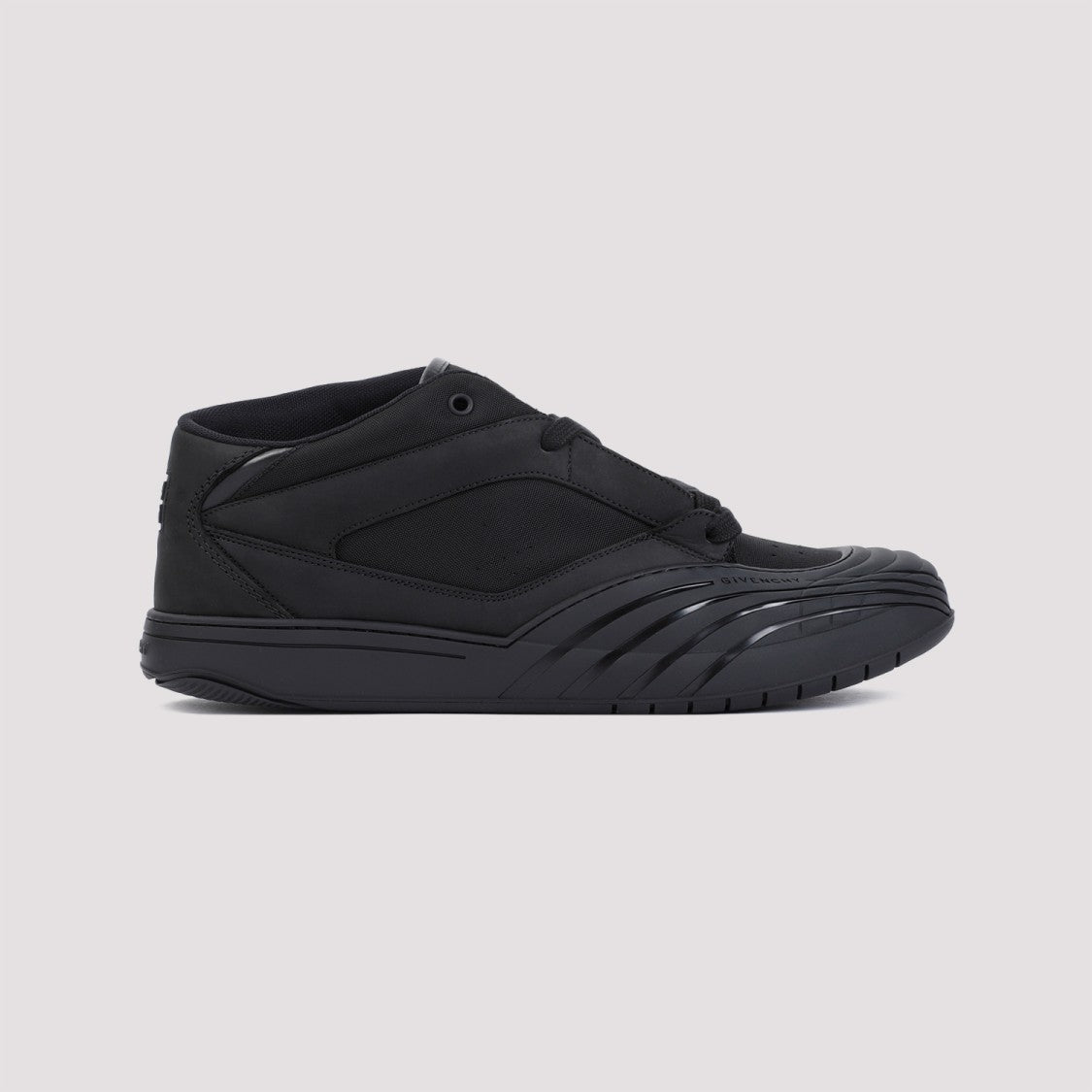 Givenchy Black Calf Leather New Line Men Shoes Mid-Top Sneakers