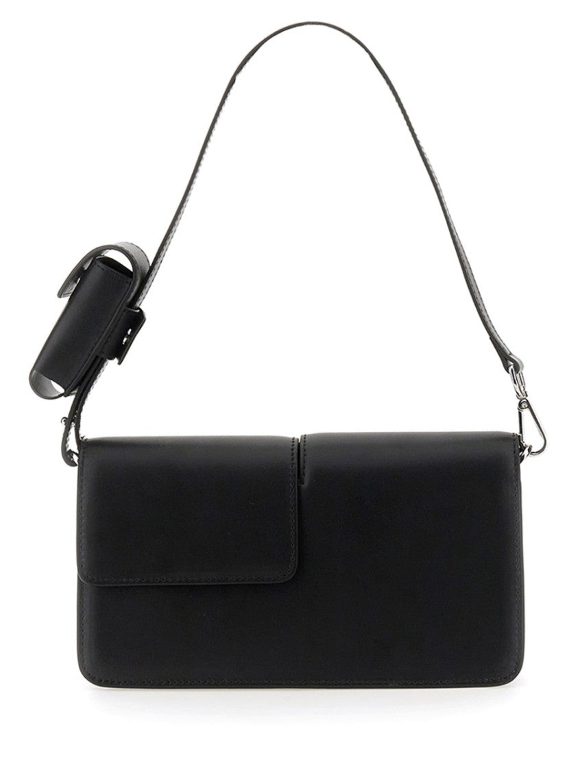 Msgm Baguette Bag With Double Flap And Logo