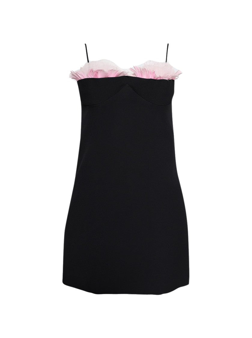 David Koma Tulle Ruffle & Feather Balconette Bra Mini Dress