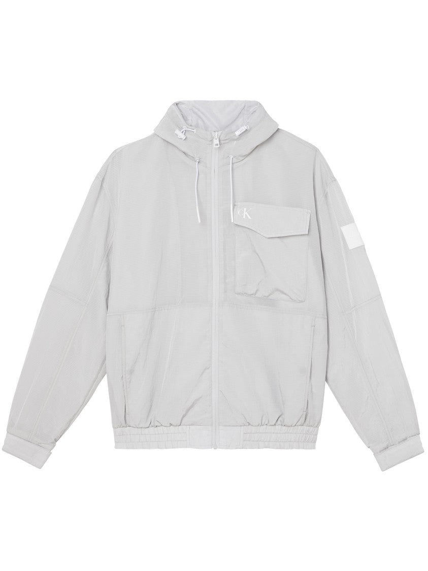 Calvin Klein Grey Hooded Polyester Jacket
