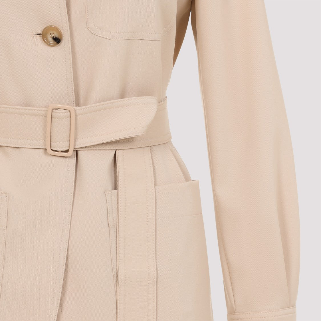 Max Mara Albino Beige Virgin Wool Pulvino Taschino Jacket