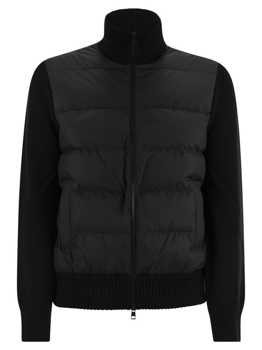 Moncler Wool Padded Cardigan With Zip